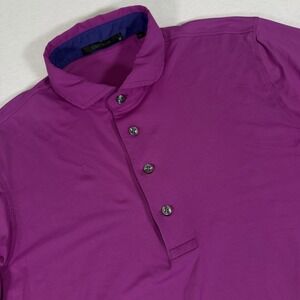 Greyson Mens Medium Purple Performance Stretch Short Sleeve Golf Polo Shirt